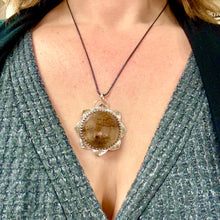 Load image into Gallery viewer, Lotus Flower - Rutilated Quartz and Sterling Silver Necklace