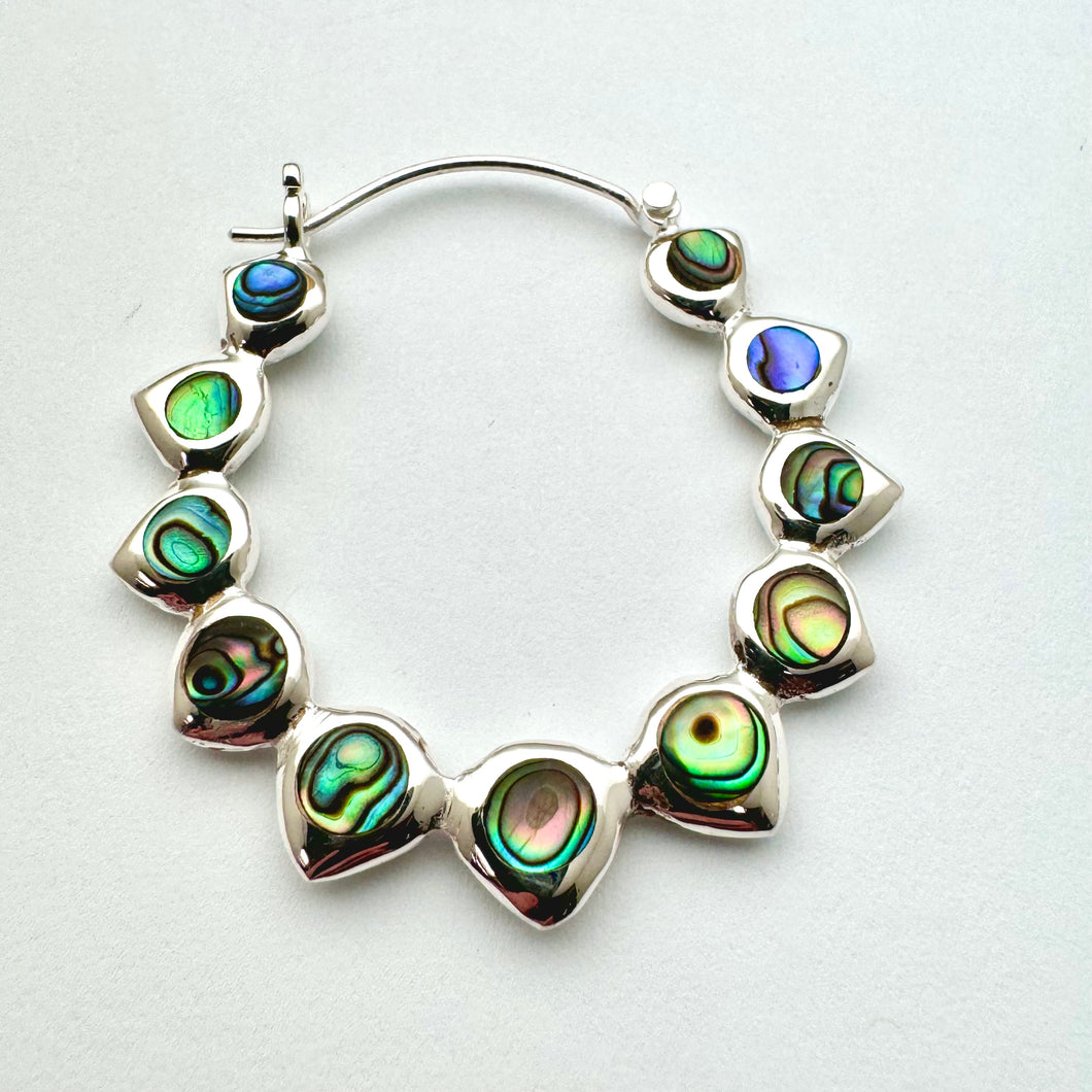 Mia Hoops - M/Silver w/Abalone