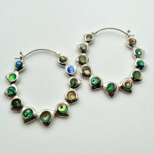 Load image into Gallery viewer, Mia Hoops - M/Silver w/Abalone