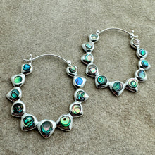 Load image into Gallery viewer, Mia Hoops - M/Silver w/Abalone