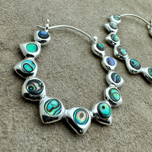 Mia Hoops - M/Silver w/Abalone