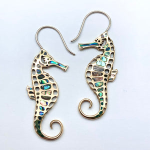 Seahorses - L/Brass & Abalone