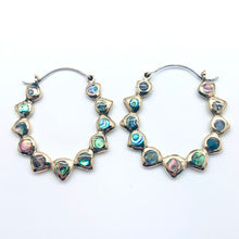 Load image into Gallery viewer, Mia Hoops - L/Brass &amp; Abalone