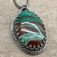 Load image into Gallery viewer, Dionysus - Chrysoprase and Sterling Silver Necklace