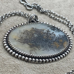 Autumn - Dendrite and Sterling Silver Necklace