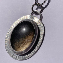 Load image into Gallery viewer, Halo - Golden Sheen Obsidian and Sterling Silver Necklace