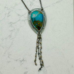 Jezzy - Chrysocolla and Sterling Silver Necklace
