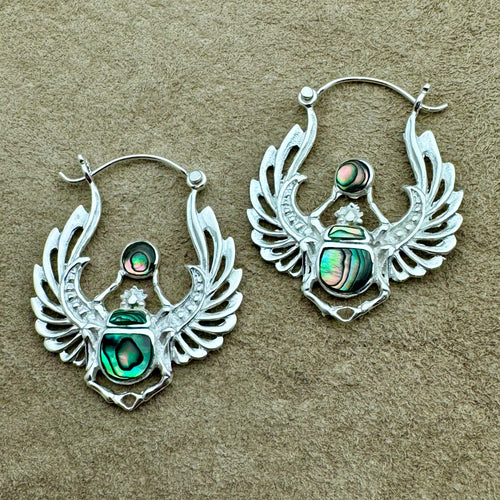Femi Scarabs - Silver Earrings