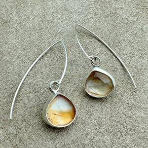 Luna - Citrine & Silver Earrings