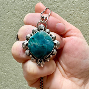 Marcella - Skaggs Teal Jasper and Sterling Silver Necklace