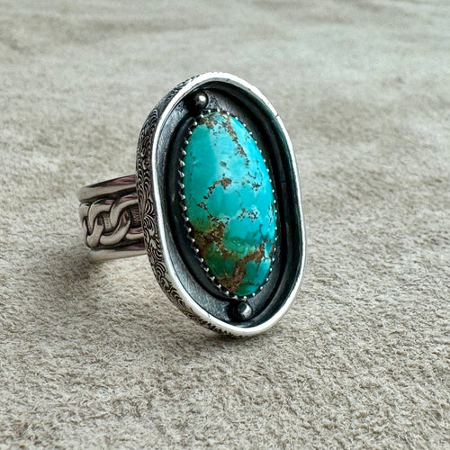 Polychrome Turquoise Ring (Size 7.25) Shadowbox