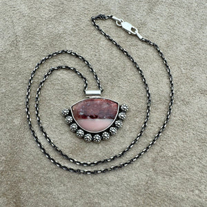 Thayla - Australian Pink Opal and Sterling Silver Necklace