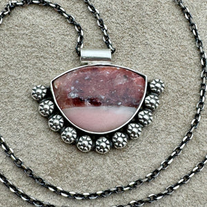 Thayla - Australian Pink Opal and Sterling Silver Necklace