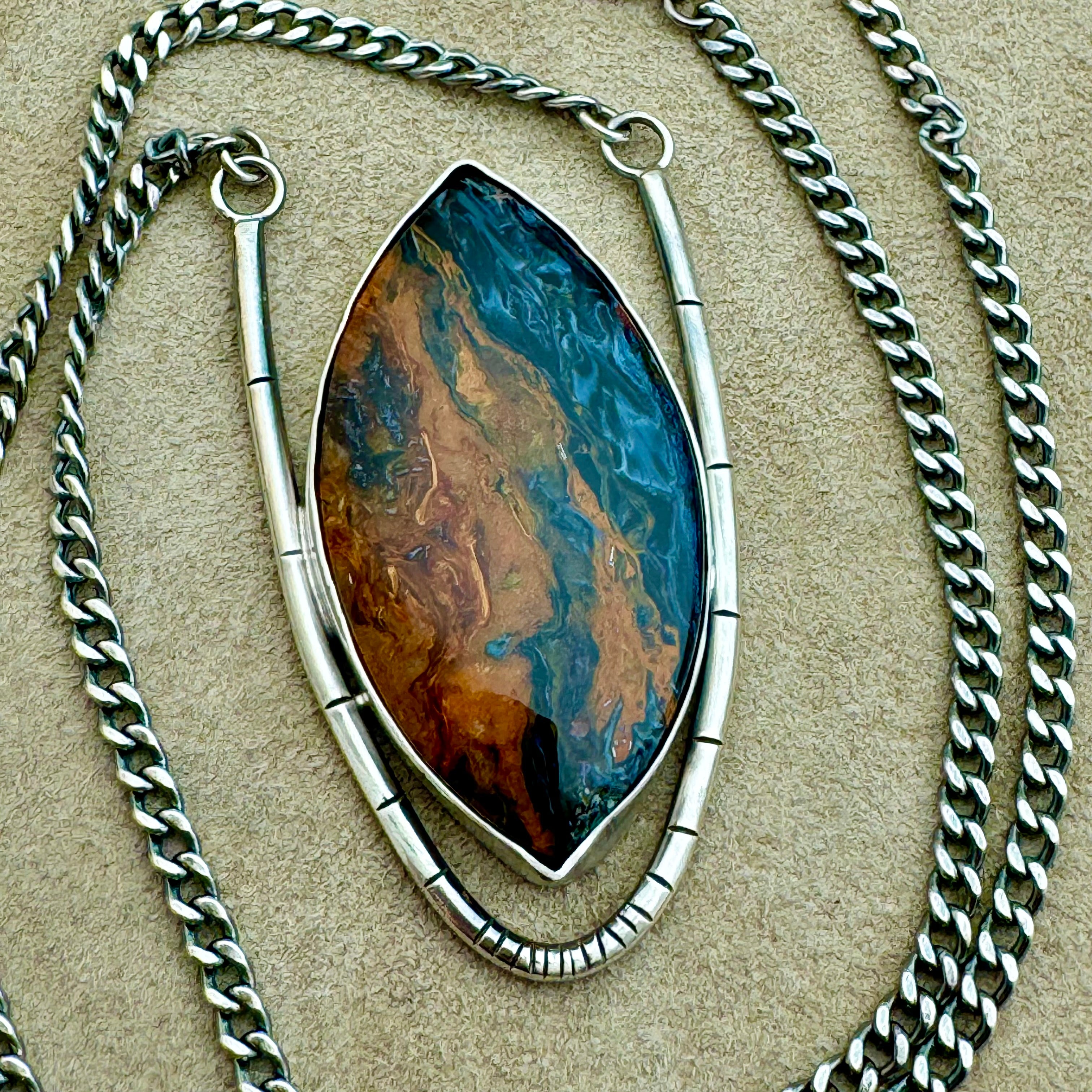 Pietersite high quality Necklace Sterling Silver 26692201