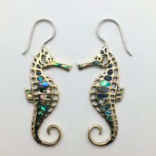 Load image into Gallery viewer, Seahorses - L/Brass &amp; Abalone