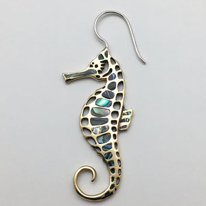 Seahorses - L/Brass & Abalone
