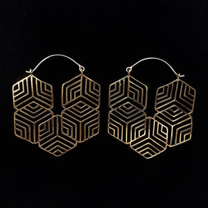 Hexagon Hoops - L/Brass