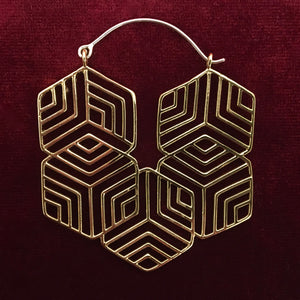 Hexagon Hoops - L/Brass