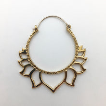 Load image into Gallery viewer, Lotus Hoops - L/Brass