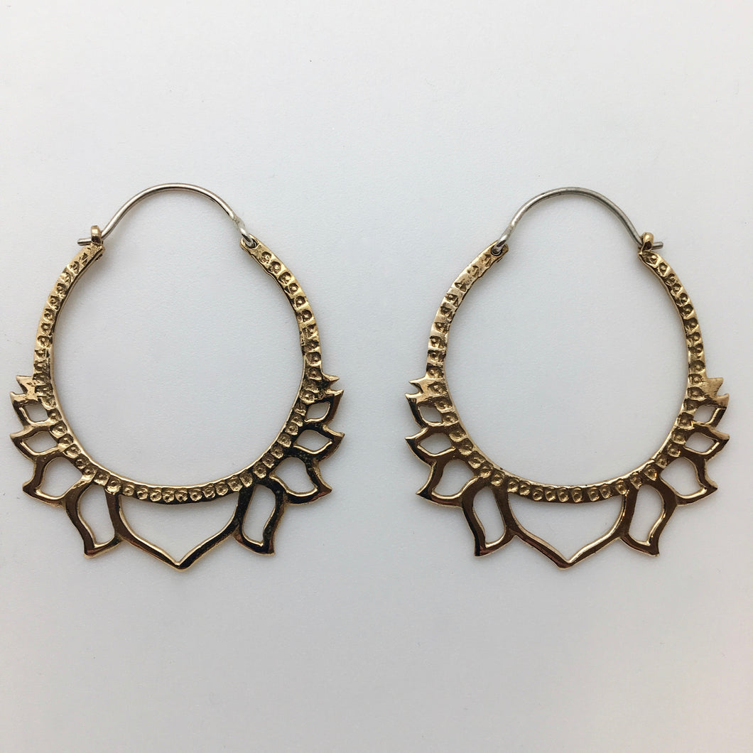 Lotus Hoops - M/Brass