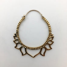 Load image into Gallery viewer, Lotus Hoops - M/Brass