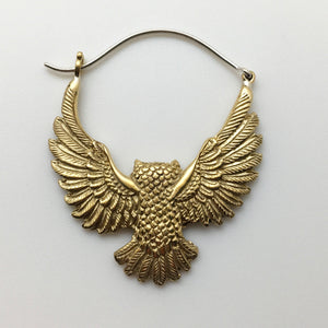 Golden Owl Hoops - L/Brass